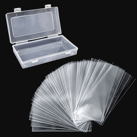 Set Porta Banconote in PS PVC Trasparente Con Custodie Protettive e Scatola Portaoggetti Organizzatore Collezione Valuta