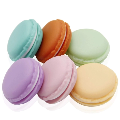 Portagioie a Forma di Macaron Mini Custodia Portatile in Plastica per Anelli Orecchini Organizzatore di Pillole Contenitore per Accessori da Viaggio