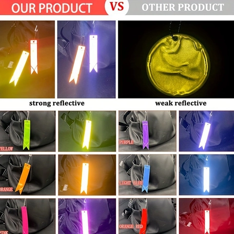 Double Sided Reflective Safety Keychain For Children School Bag PVC Ribbon Pendant Night Walking High Visibility Warning Sign Keychain