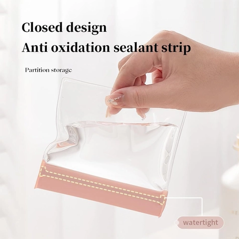 Verdickte Transparente PVC Schmuck Aufbewahrungstasche Antioxidations Reißverschluss Versiegelte Staubdichte Tasche Für Ohrringe Halskette Schmuck Organizer
