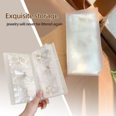 Transparent PVC Jewelry Storage Book Anti-Oxidation Earring Ring Necklace Organizer Travel Portable Dustproof Jewelry Bags Folder