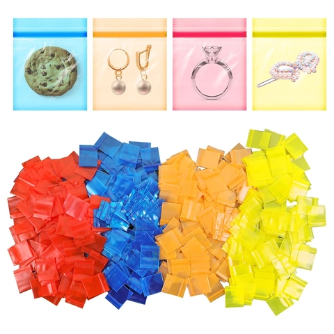 Mini Colorful Thickened Plastic Ziplock Bags Small PE Self Sealing Storage Bags For Jewelry Small Parts Packaging Bags