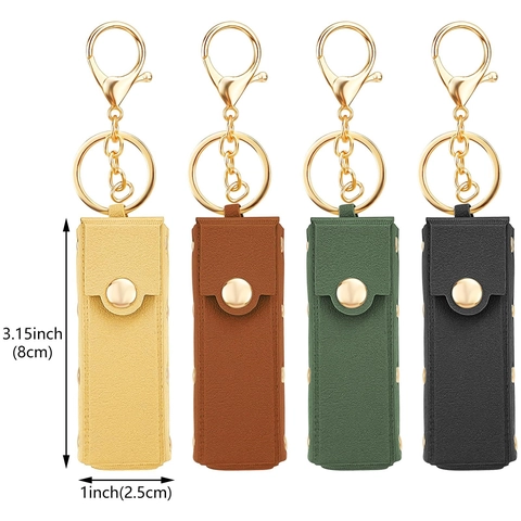 Portarossetto Portachiavi In Pelle PU Mini Borsa Portatile Per Balsamo Labbra Con Bottone A Pressione Ciondolo Per Borsa Da Donna