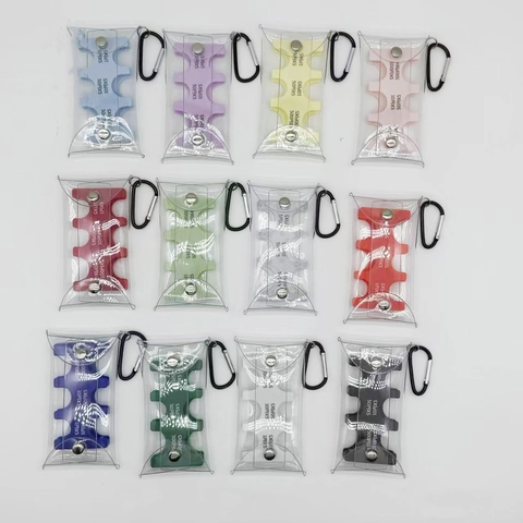 Portable Japanese Coin Organizer Pouch Clear PVC Mini Wallet With Metal Hook Waterproof Coin Storage Bag For Travel Daily Use