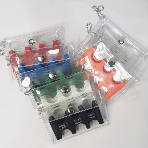 Portable JPY Coin Organizer For Travel Transparent PVC Case With Metal Chain Colorful Plastic Coin Storage Holder For Coins