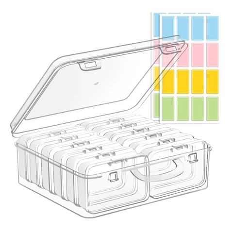 Mini Transparent PP Plastic Jewelry Storage Box Portable Rectangular Clear Bead Organizer For Nail Art Craft Supplies Set