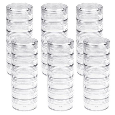 Portable Clear Plastic Jewelry Storage Box Stackable Screw Top Container For Rings Earrings Beads Nail Art Minimalist Organizer