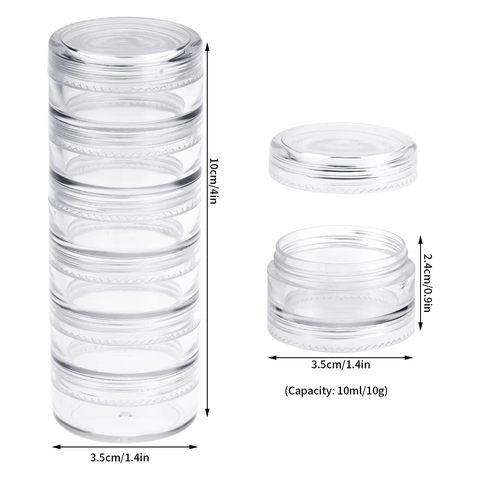 Portable Clear Plastic Jewelry Storage Box Stackable Screw Top Container For Rings Earrings Beads Nail Art Minimalist Organizer