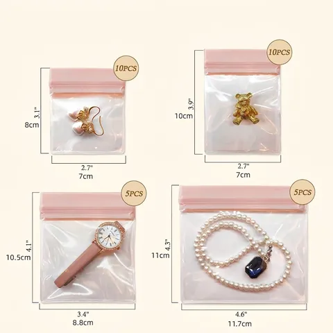 Thickened EVA Jewelry Storage Bag Anti-oxidation Transparent Ziplock Bag For Earrings Necklace Bracelet Waterproof Jewelry Packaging Bag