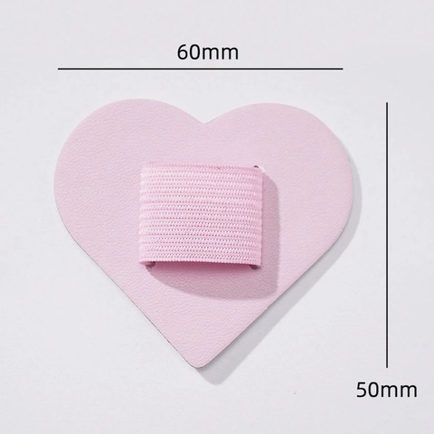 Heart Shape PU Leather Self Adhesive Pen Loop Holder Elastic Pencil Clip For Notebook Tablet Journal Minimalist Stationery