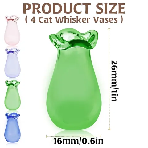 Mini Glas Blumenvase Für Katzen Schnurrhaar Halter Kleine Farbige Glasflasche Mit Rüschenrand Home Tischdeko Glas