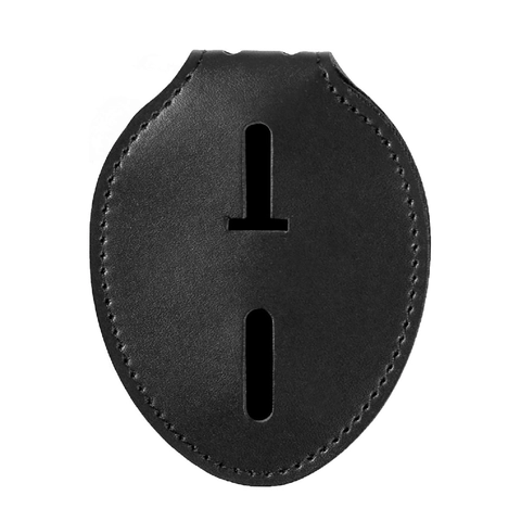 Portadistintivo Professionale in Vera Pelle con Design Ovale Clip per Cintura e Catenina da Collo Astuccio per Badge