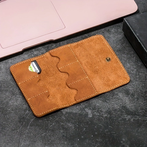 Porta Schede di Memoria in Pelle Opaca Vintage Custodia per Schede SD Slot Multipli Borsa per Schede SIM Portatile