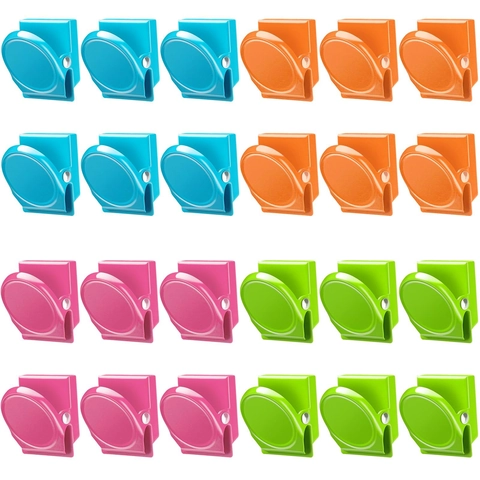 Multicolor Magnetic Fridge Clips For Refrigerator Whiteboard Office Document Memo Metal Magnet Paper Clips Assorted Colors