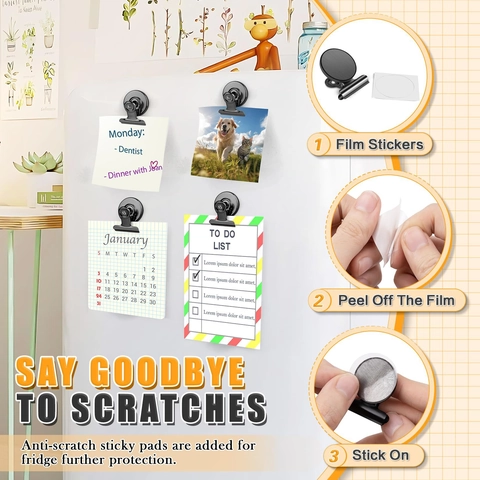 Heavy Duty Metal Magnetic Fridge Clips Strong Magnetic Clamping Clips Refrigerator Whiteboard Clips For Office Kitchen Home Organization