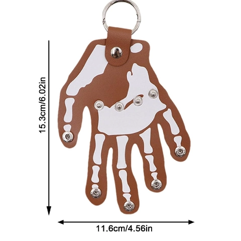 Punk Skeleton Hand Leather Keychain Funny Ghost Hand Bone Keychain Bag Pendant Gothic Key Ring Charm Halloween Gift Accessory