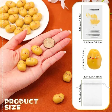 Positive Potato Inspirational Gift Set With Card And Organza Bag Cute Resin Potato Doll For Encouragement Office Desk Decor