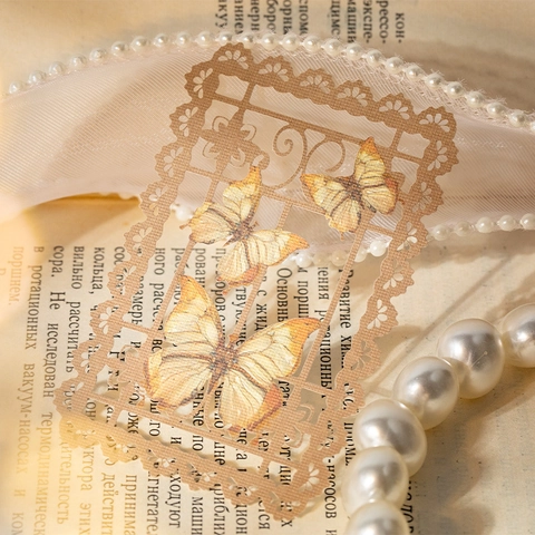 Vintage Butterfly Lace Hollow Out Material Paper For Scrapbooking Retro Decorative DIY Junk Journal Collage Craft Paper
