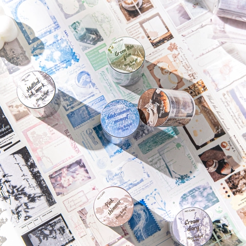 Ruban Adhésif Décoratif en PET Mat Vintage Série Hazy Twilight Fleur Café Collage Pour Journal DIY Scrapbooking Artisanat