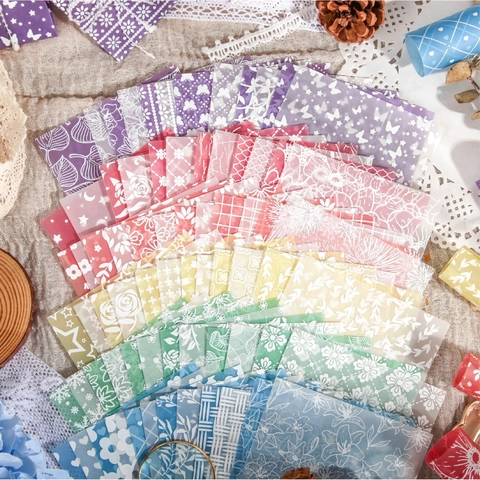 Retro Story Tracing Paper Dreamy White Series Floral Butterfly Pattern DIY Scrapbooking Decor Material Paper Pack