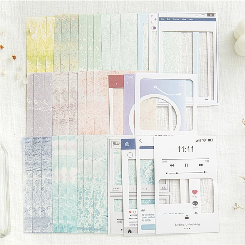 40 Blatt Vintage Scrapbooking Material Papier Hohl Spitze Floral Rahmen Dekoratives Papier Für DIY Journal Handwerk