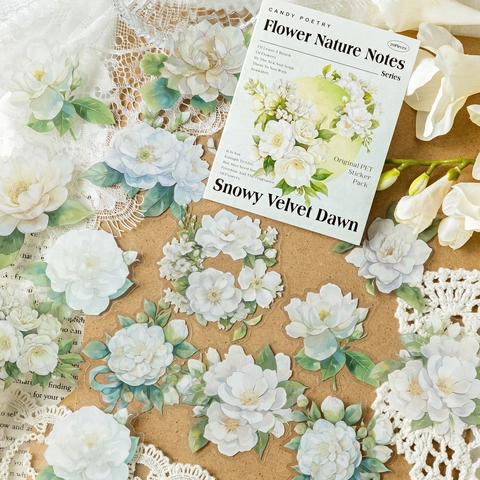 Adesivi Floreali Botanici in PET Impermeabili Vintage per Scrapbooking DIY Diario Arte Artigianato Estetica Natura Decalcomanie Decorative