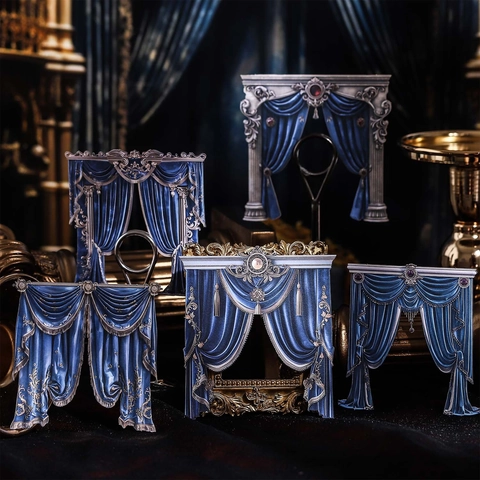 Baroque Curtain Retro Hollow Out Cardboard For Scrapbooking Vintage Theatre Drapery Style Decorative Card Journaling Material