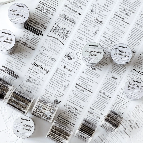 Βίντατζ Ταινία Scrapbooking από PET με Αγγλική Ποίηση Αυτοκόλλητα Υλικά για Ημερολόγιο και Κατασκευές DIY