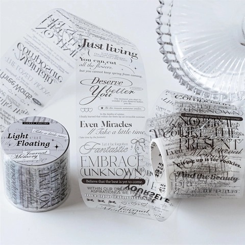 Βίντατζ Ταινία Scrapbooking από PET με Αγγλική Ποίηση Αυτοκόλλητα Υλικά για Ημερολόγιο και Κατασκευές DIY