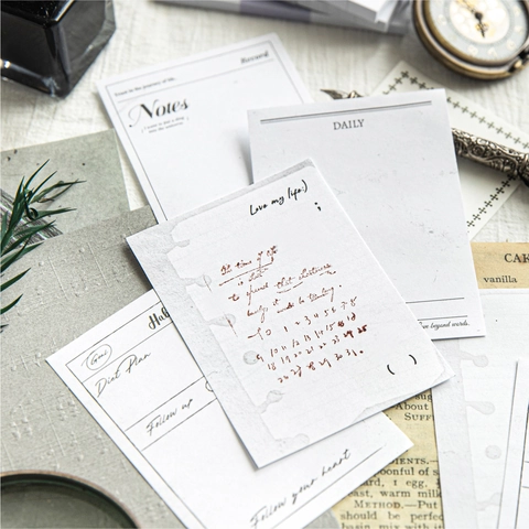 Bloc-Notes Minimalista Vintage in Carta Scrivibile Serie Life Mark Bianco E Nero Cartoleria per Scrapbooking Ufficio Scuola