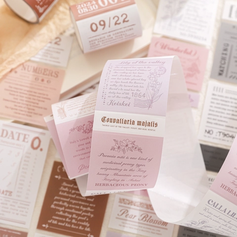 Nastro Decorativo Vintage con Scrittura a Mano Carta Patinata Nastro Washi Fustellato per Journaling Scrapbooking Fai da Te Artigianato