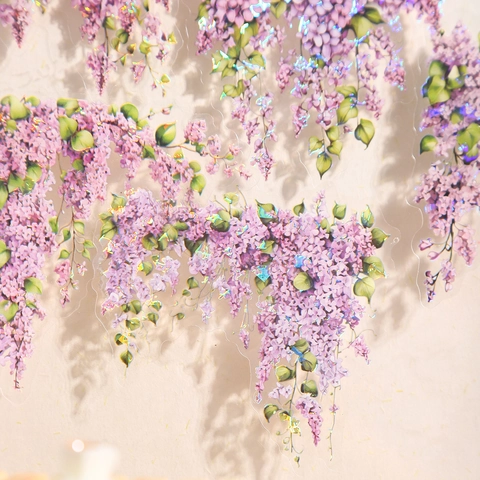 Ensemble d'Autocollants en PET Vintage Romantique Vigne de Fleurs Imperméables Décoratifs pour Scrapbooking Loisirs Créatifs