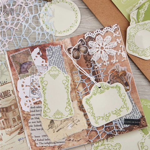 30 Blatt Retro Geprägte Journal Dekorative Aufkleber Spezialpapier Vintage Floral Schmetterling Spitze Collage Material Für Scrapbooking