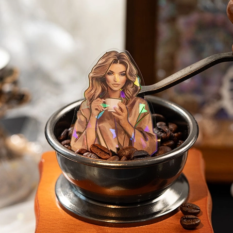 Adesivi In Pet Vintage Laser Olografico Decorativo Serie Lettera Romantica Per Scrapbooking Journaling Diy Artigianato Impermeabile