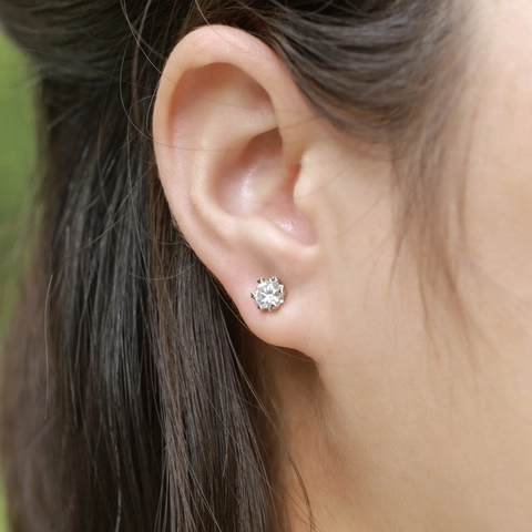 925 Sterlingsilber Zirkonia Ohrstecker Für Damen Herzform Krappenfassung Schneeflocke Design Luxus Ohrringe Schmuck