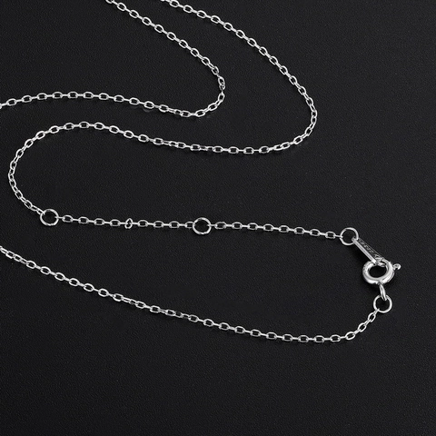 S925 Sterling Silver Cable Chain Necklace For Women Minimalist Adjustable Fine Link Plain Base Chain Fashion Jewelry Neck Chain