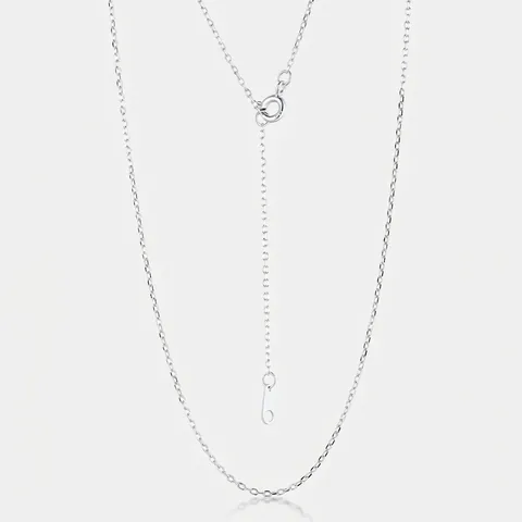 Collier Chaîne O en Argent Sterling 925 Minimaliste Basique Électroplaqué Plaque Platine Accessoire de Bijouterie Femme