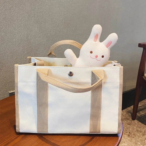 Grand Sac Cabas en Toile pour Femmes Sac à Couches Multifonctionnel Sac à Main Bandoulière Décontracté Pour Mamans