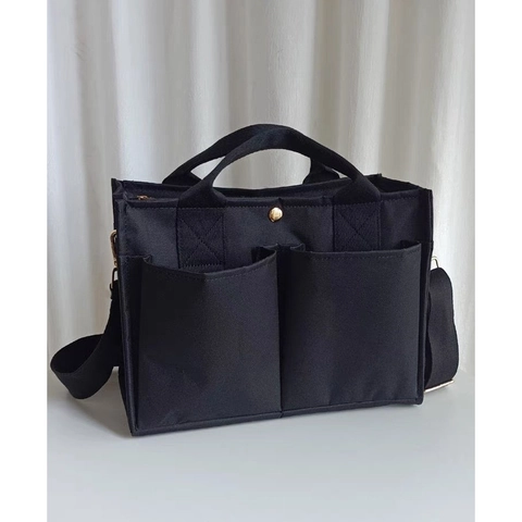 Sac à Langer en Toile de Grande Capacité Multi Compartiments Sac à Épaule Tote pour Femmes Urbain Simple Voyage Sac Shopping