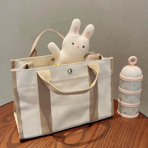 Dames Grote Capaciteit Canvas Tote Bag Multifunctionele Luiertas Casual Schoudertas Met Meerdere Vakken Voor Moeders