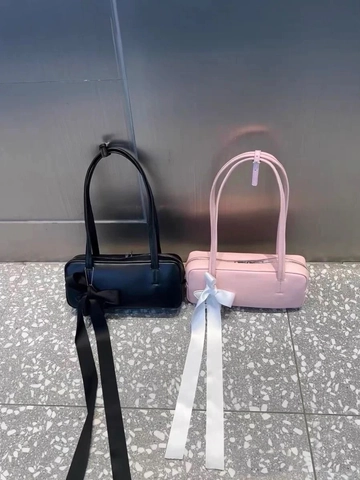 Mode Strik Schoudertas Stedelijk Minimalistisch PU Leer Baguette Tas Onderarm Kussentas Effen Kleur Handtas voor Dames Dagelijks
