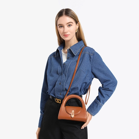 Dames Minimalistische Handtas Schoudertas PU Leer Vintage Metalen Slot Kleine Vierkante Crossbody Tas Effen Kleur Woon-werkverkeer Tas