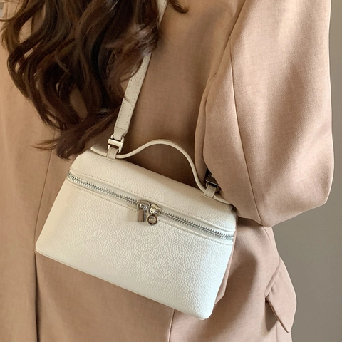 Borsa a Tracolla Box Minimalista in Pelle PU per Donna Moda Piccola Borsa a Mano Quadrata Versatile Borsa a Spalla Martellata