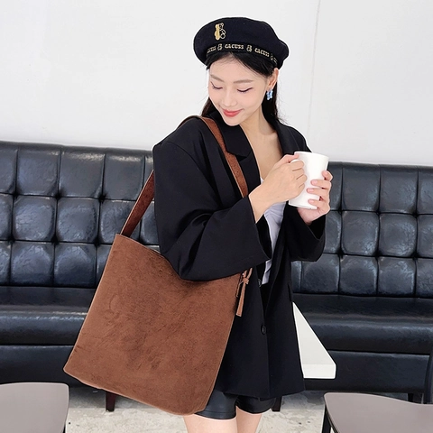 Bolso Tote de Cuero PU Mate de Gran Capacidad para Mujer Bolso de Hombro Retro Casual Color Sólido Con Correa Ajustable Oficina