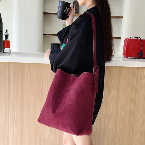 Bolso Tote de Cuero PU Mate de Gran Capacidad para Mujer Bolso de Hombro Retro Casual Color Sólido Con Correa Ajustable Oficina