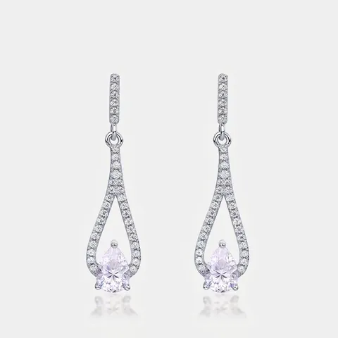 Luxus 925 Sterlingsilber Moissanit Ohrringe Birnenförmige Wassertropfen Ohrhänger Mit GRA-Zertifikat Damen Schmuck