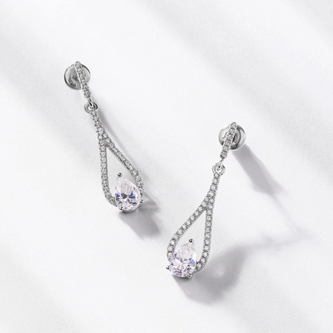 Luxus 925 Sterlingsilber Moissanit Ohrringe Birnenförmige Wassertropfen Ohrhänger Mit GRA-Zertifikat Damen Schmuck