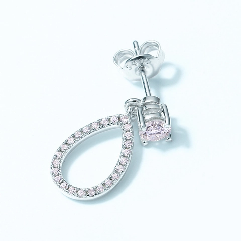 Pendientes de Gota de Agua de Moissanita de Plata de Ley 925 para Mujer Joyas en Forma de Pera Con Certificado GRA Plata