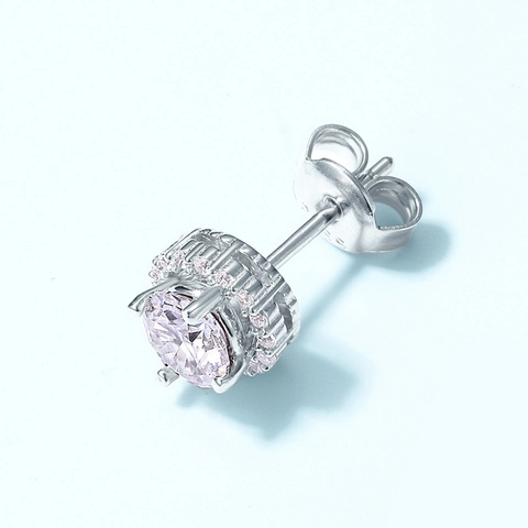 Orecchini a Bottone in Argento Sterling 925 Moissanite Tondo Halo Hip Hop Gioielli Uomo Donna Con Certificato GRA