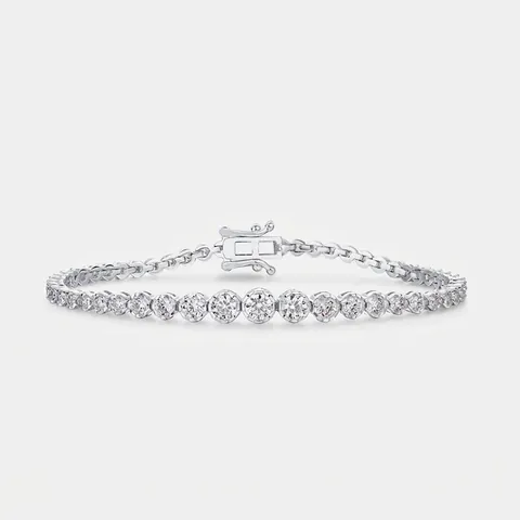 925 Sterling Silver Moissanite Tennis Bracelet For Women Round Cut Full Diamond Inlaid Bracelet With GRA Certificate Luxury Jewelry